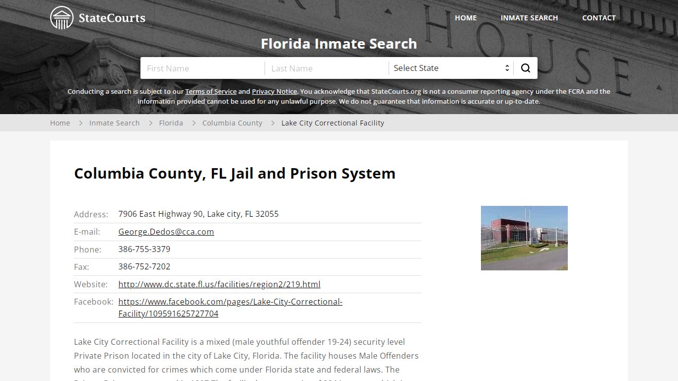 Lake City Correctional Facility Inmate Records Search, Florida ...