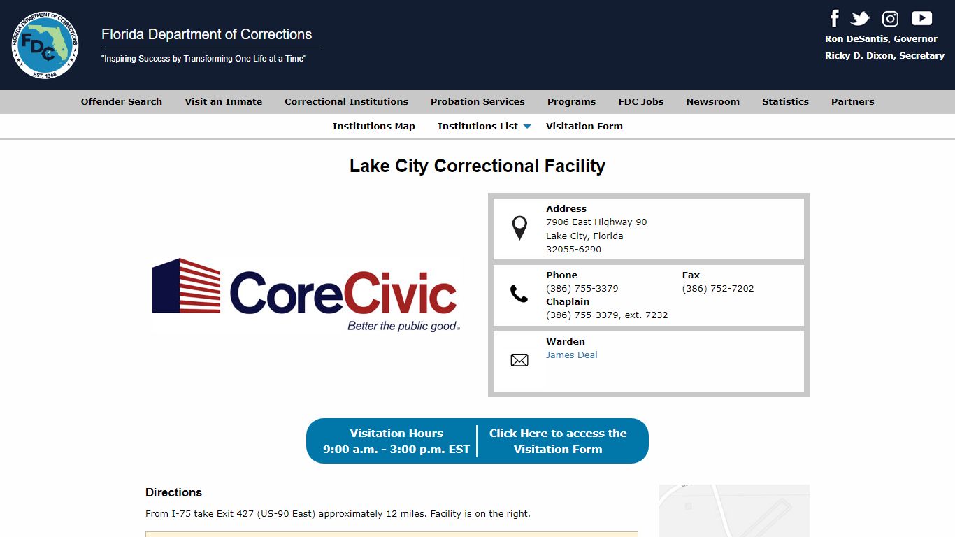 Lake City Correctional Facility -- Florida Department of Corrections