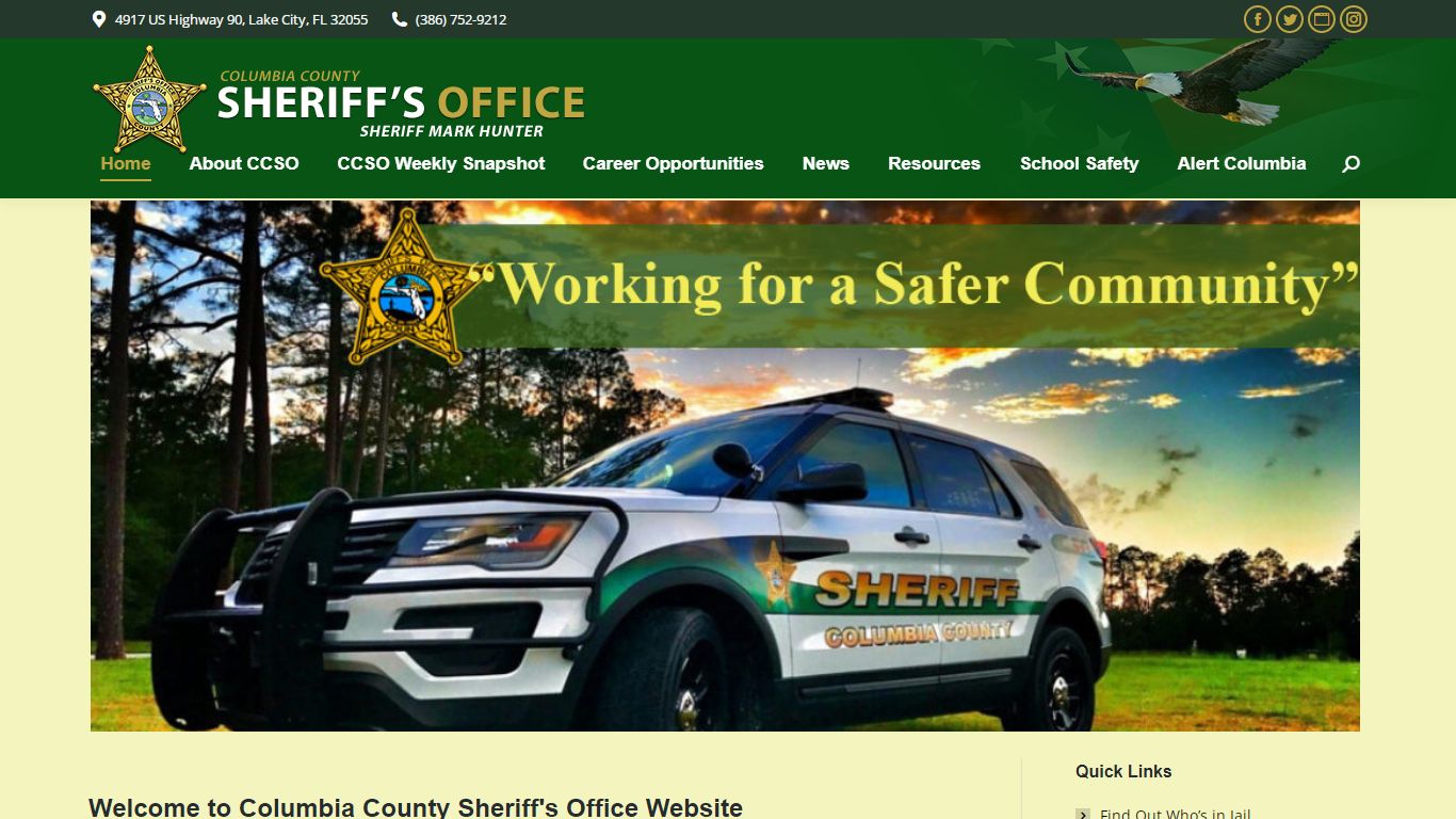 Columbia County, FL – Sheriff's Office – Sheriff Mark Hunter